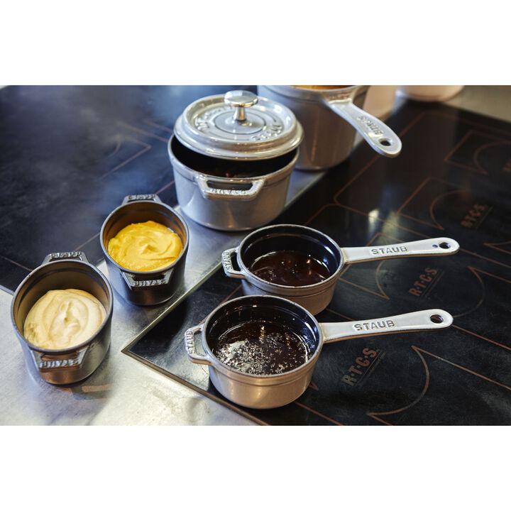 Cast Iron, 0.275 qt Mini Saucepan - Graphite Grey, Cast Iron , large 4