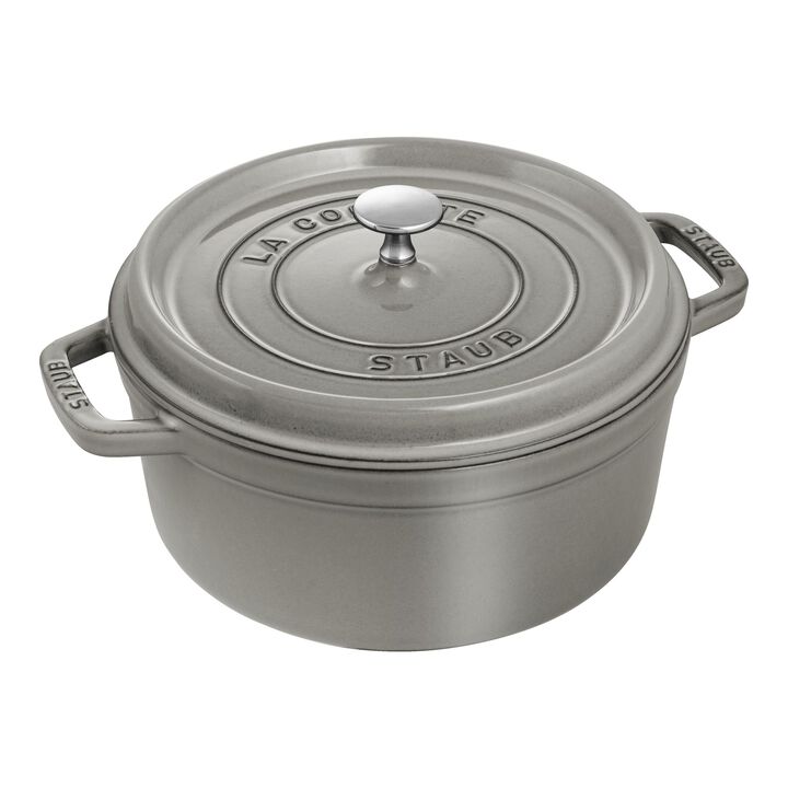 Cast Iron, 4 qt, Round, Dutch Oven, Graphite Grey, large 1