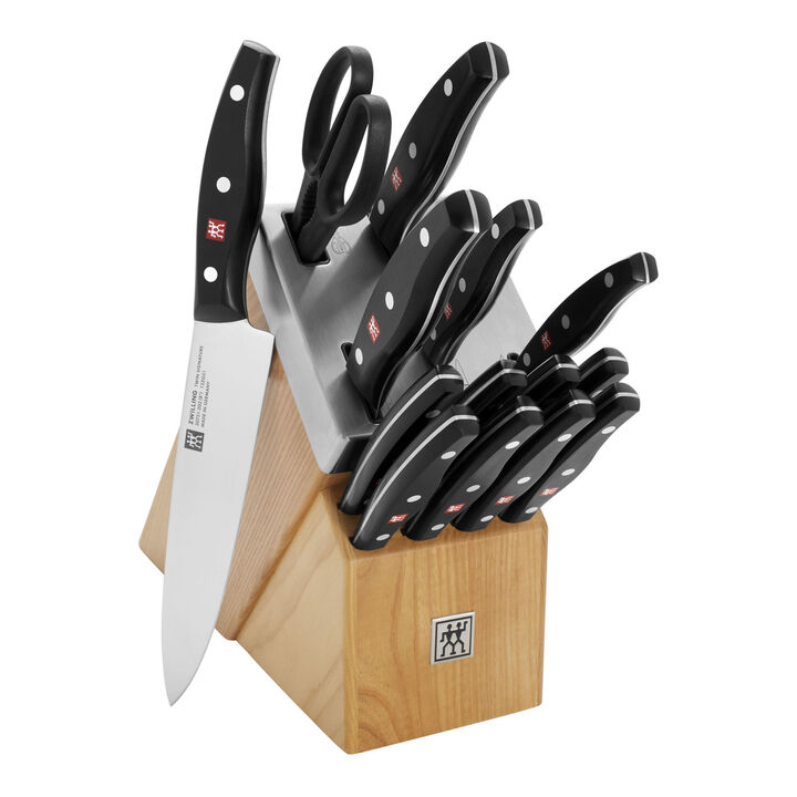 Signature, 15-pc, Self Sharpening Knife block set, natural, large 1