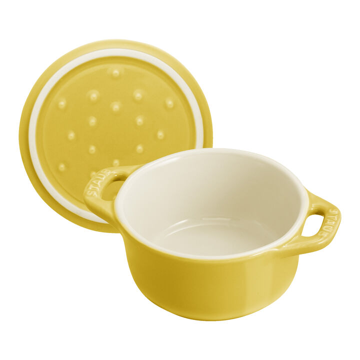Stoneware, 3-pc, Mini Round Dutch Oven Set, citron, large 2