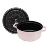 Cast Iron, 4 qt, Round, Dutch Oven, Pink Peony, small 3