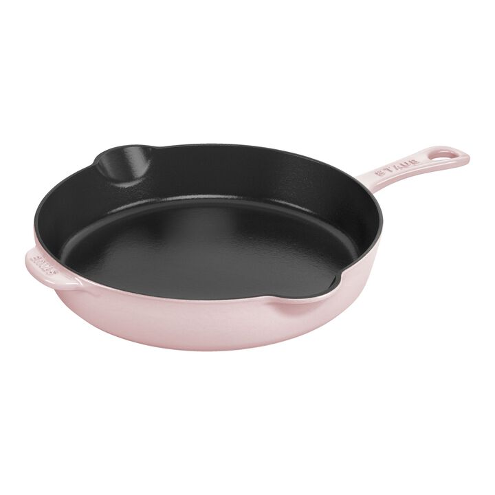 Cast Iron, 8.5-inch, Traditional Deep Skillet, Pink Peony, large 1