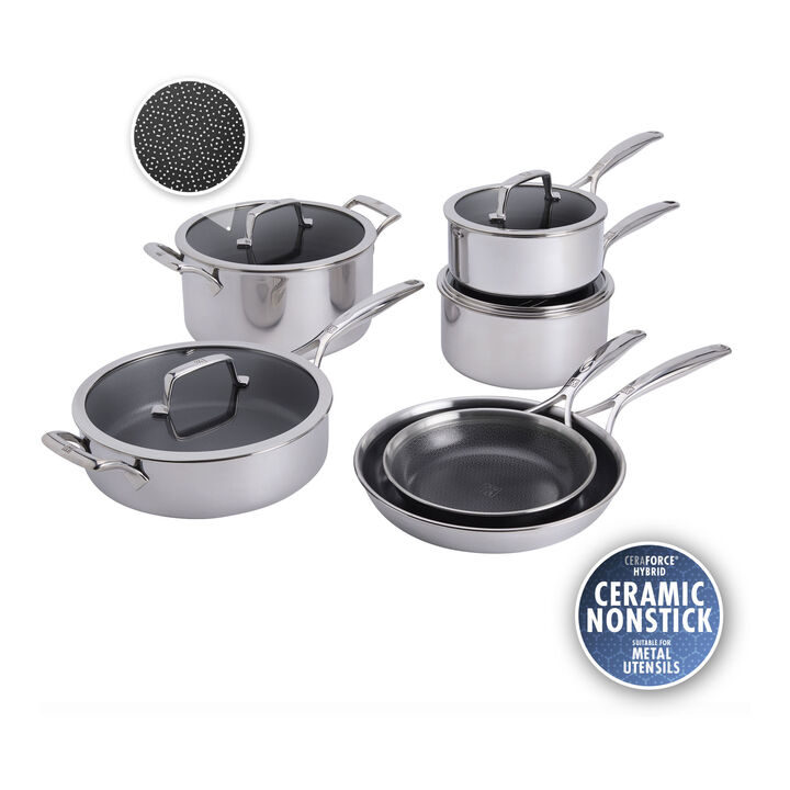 Peak, 10-pc, Ceramic Hybrid Nonstick Cookware Set, large 1