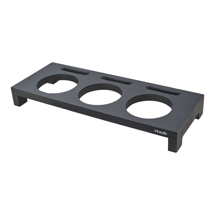 Cast Iron, Fiber Wood, Mini Dutch Oven Stand, Black Matte, large 1
