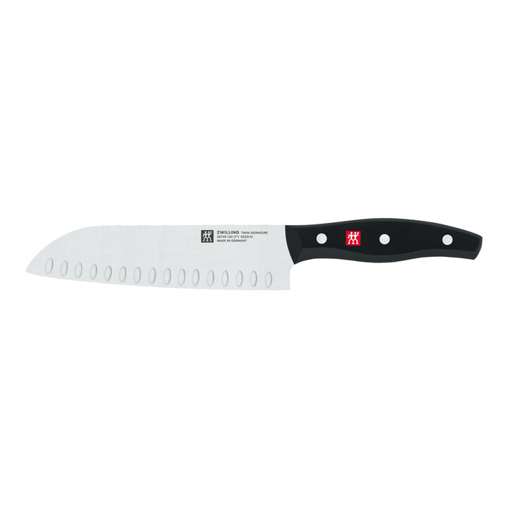TWIN Signature, 7-inch, Hollow Edge Santoku Knife, large 1
