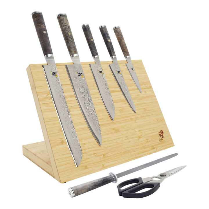 BLACK 5000MCD67, 8-pc, Knife block set, brown, large 1