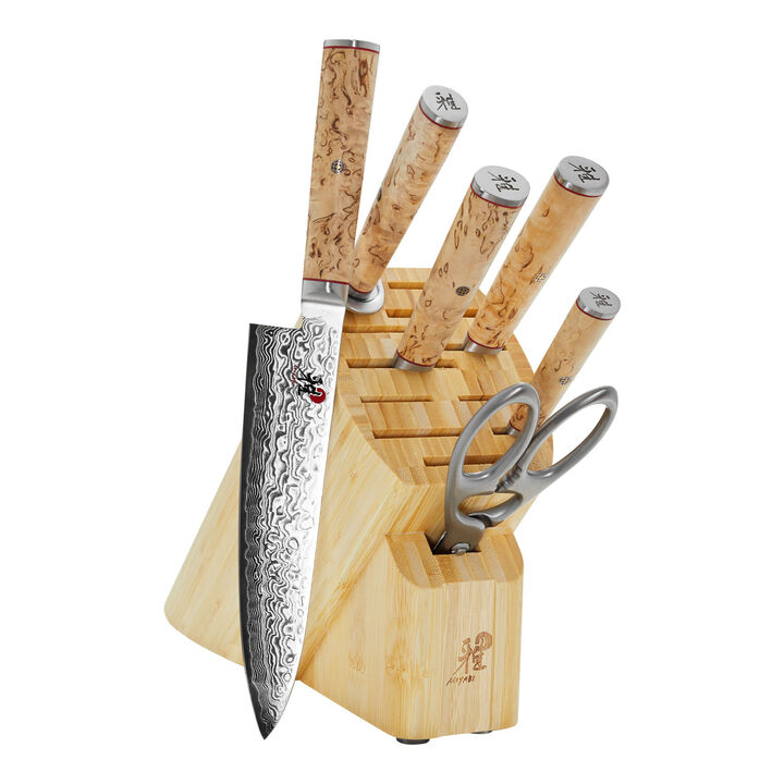 Birchwood SG2, 7-pc, Knife block set, brown, large 1