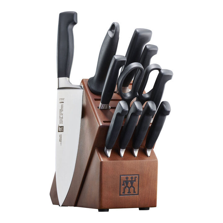 Four Star, 12-pc, Knife block set, walnut, large 1