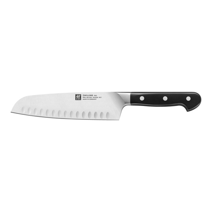 Pro, 7-inch, Hollow Edge Santoku Knife, large 1