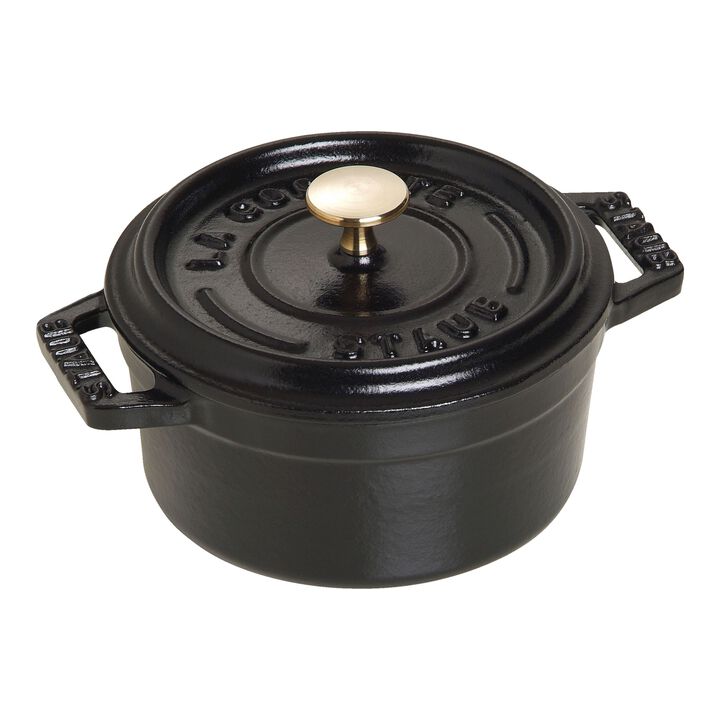 Cast Iron, 0.275 qt, Mini Round Dutch Oven, black matte, large 1