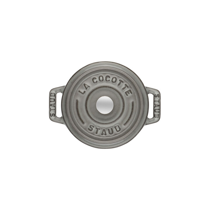 Cast Iron, 0.275 qt, Mini Round Dutch Oven, graphite grey, large 2