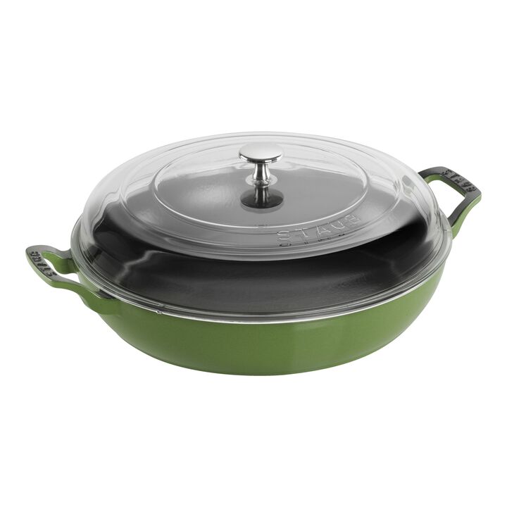 Cast Iron, 3.5 qt, Saute Pan With Glass Lid, Pistachio, large 1