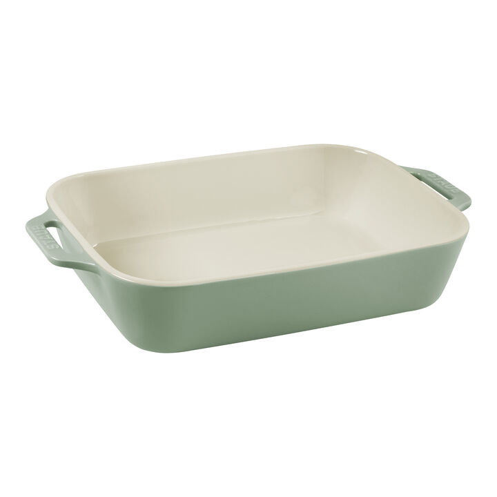 Stoneware, 2-pc, Rectangular Baking Dish Set, eucalyptus, large 4
