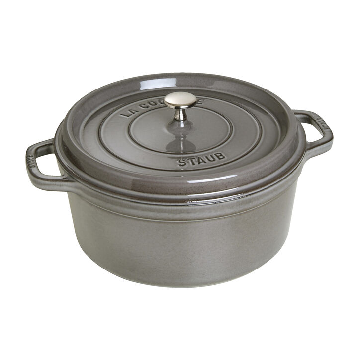 Cast Iron, 7 qt, Round, Dutch Oven, Graphite Grey, large 1