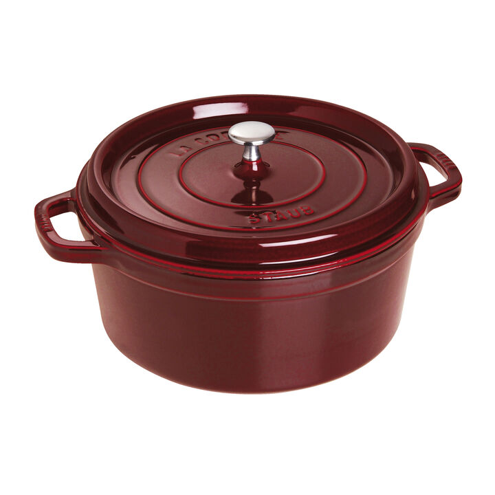 Cast Iron, 7 qt, Round, Dutch Oven, Grenadine, large 1