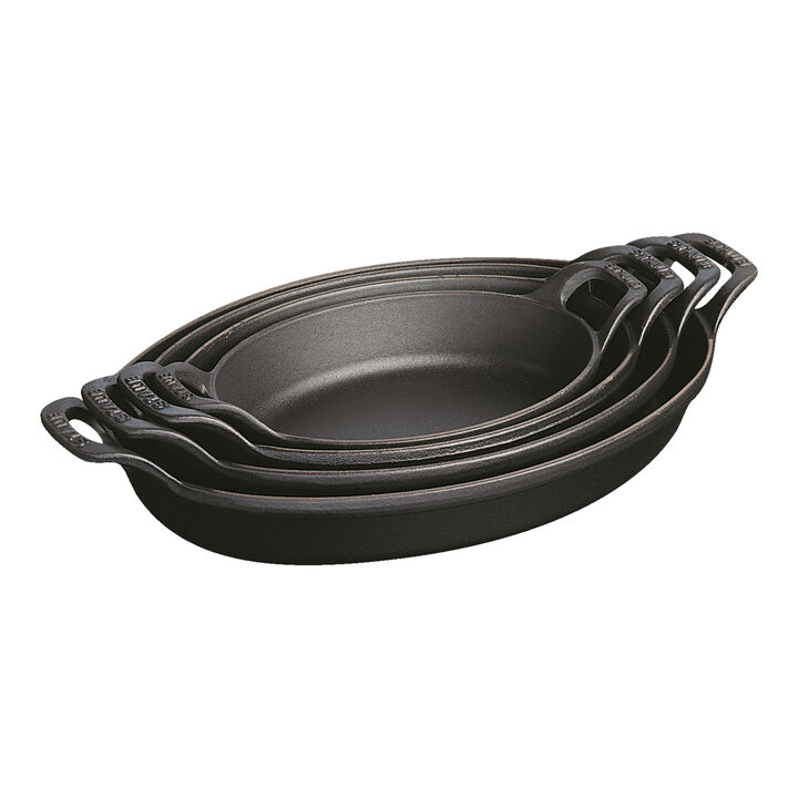 Cast Iron, 12.5-inch, Oval, Gratin Baking Dish, Black Matte, large 2