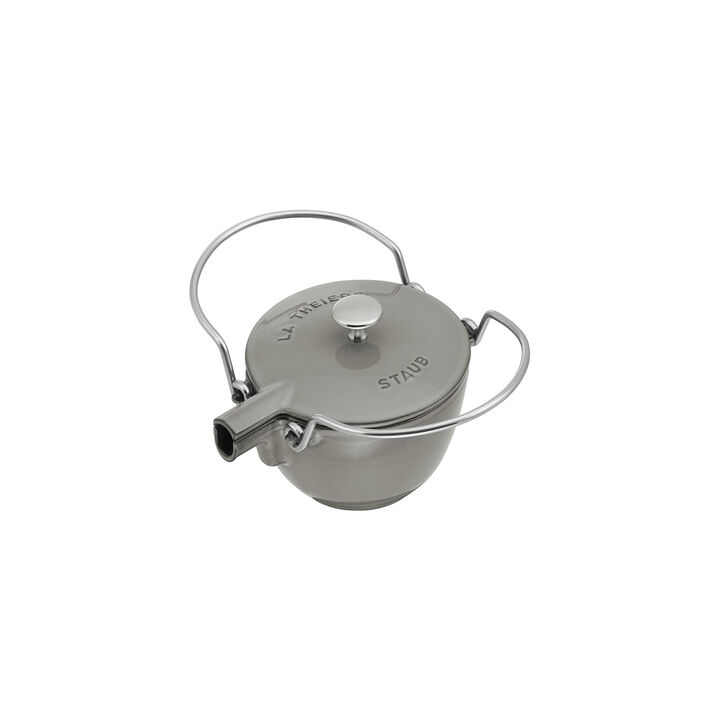 Cast Iron, 1.2 qt, Round, Tea Kettle, Graphite Grey, large 2