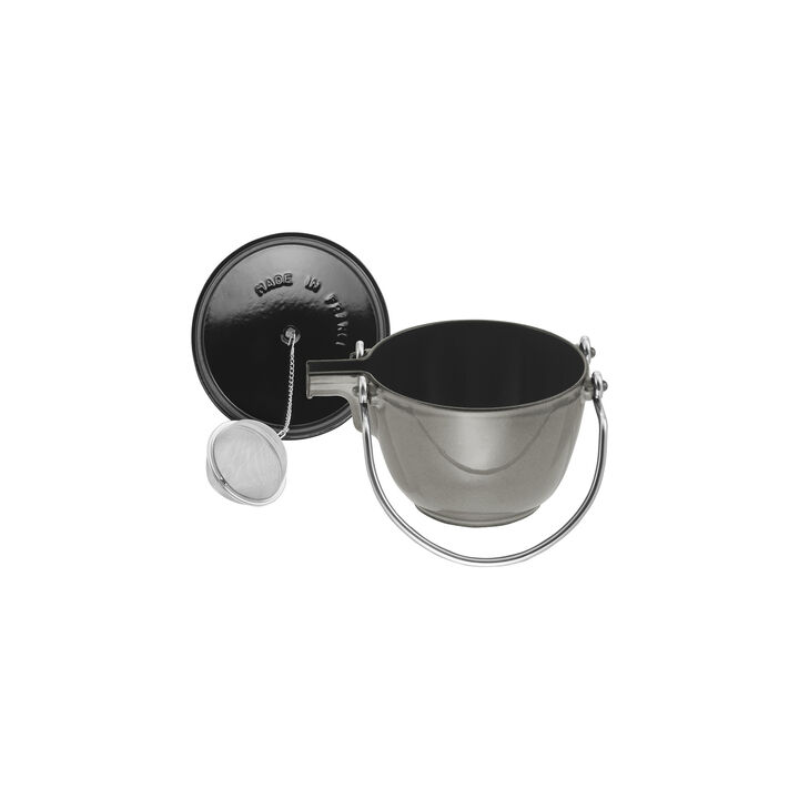 Cast Iron, 1.2 qt, Round, Tea Kettle, Graphite Grey, large 4