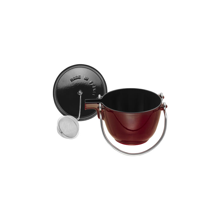 Cast Iron, 1.2 qt, Round, Tea Kettle, Grenadine, large 3