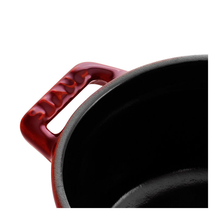 Cast Iron, 0.275 qt, Mini Round Dutch Oven, grenadine, large 4