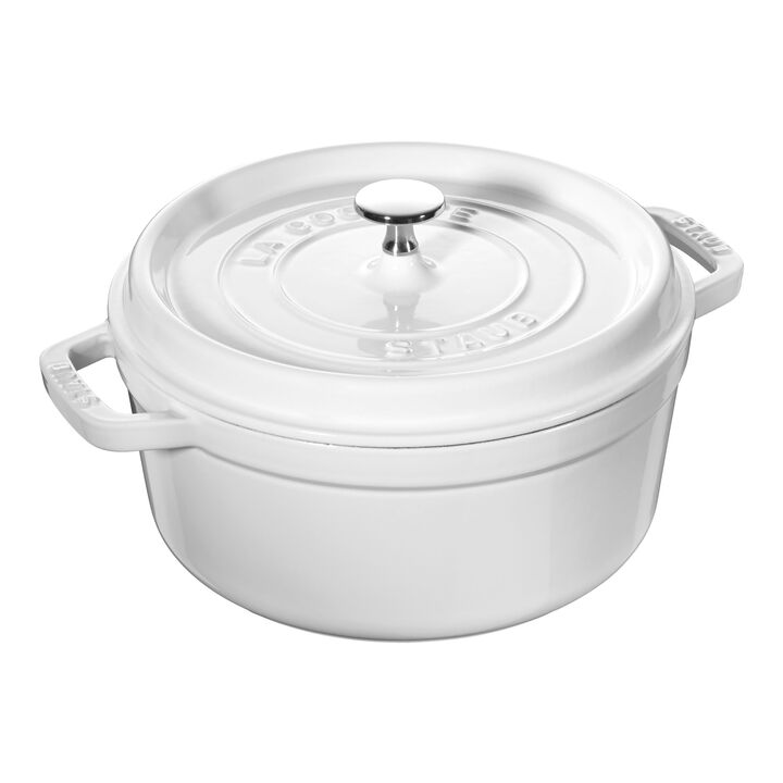 Cast Iron, 4 qt, Round, Dutch Oven, Pure-white, large 1