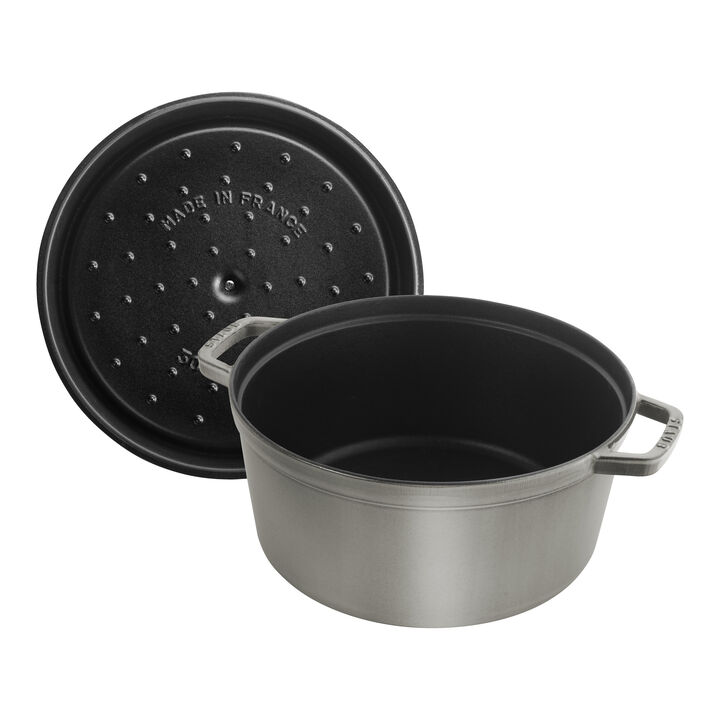 Cast Iron, 7 qt, Round, Dutch Oven, Graphite Grey, large 3