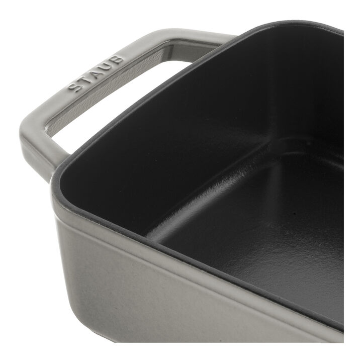 Cast Iron, 12-x 8-inch, Rectangular, Roasting Pan, Graphite Grey, large 2