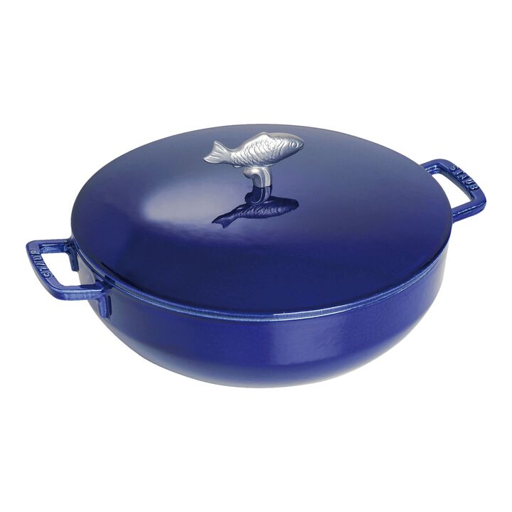 Cast Iron, 5 qt, Bouillabaisse pot, dark blue, large 1