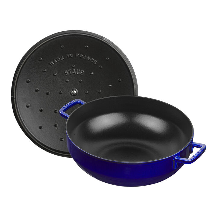 Cast Iron, 5 qt, Bouillabaisse pot, dark blue, large 3