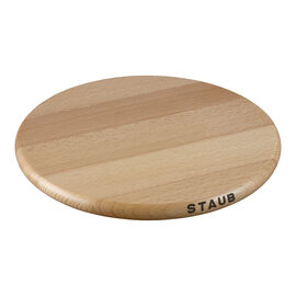 9-inch, Round, Magnetic Wood Trivet, Brown