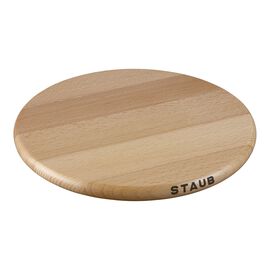 9-inch, Round, Magnetic Wood Trivet, Brown