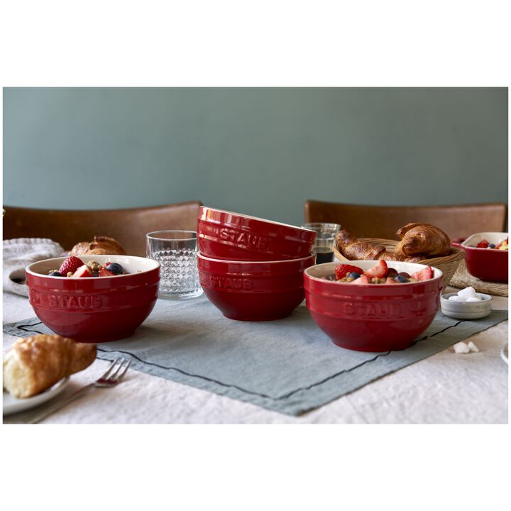 Stoneware, 6.5-inch / 2-pc, Large Universal Bowl Set, cherry, large 4