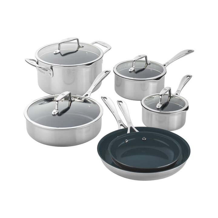 Clad CFX, 10-pc, Non-stick, Stainless Steel Ceramic Cookware Set , large 1