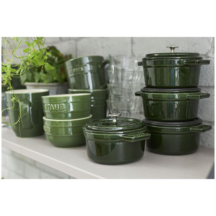 Cast Iron, 0.275 qt, Mini Round Dutch Oven, basil, large 3