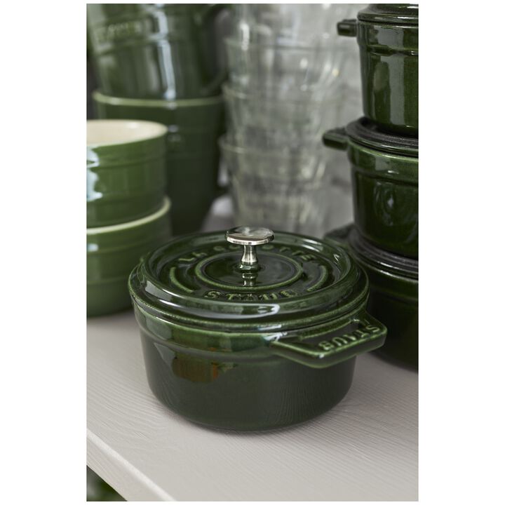 Cast Iron, 0.275 qt, Mini Round Dutch Oven, basil, large 2