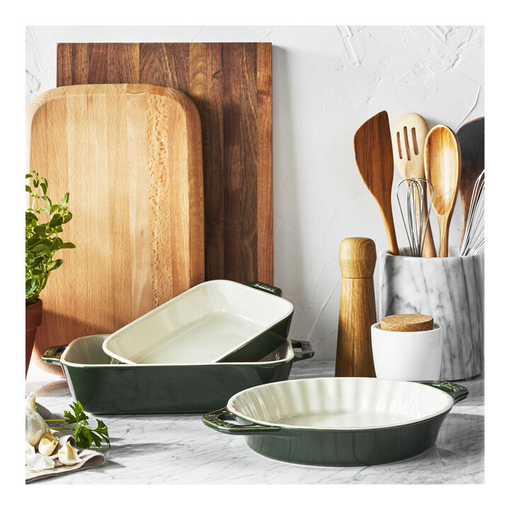 Stoneware, 3-pc, Ovenware set, basil, large 1