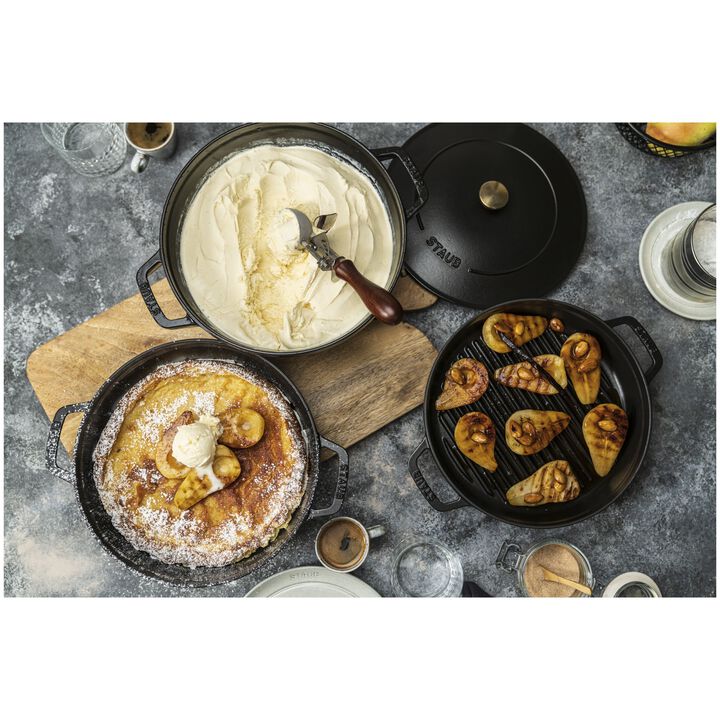 Cast Iron, 4-pc Stackable Set, Black Matte, Cast Iron , large 2