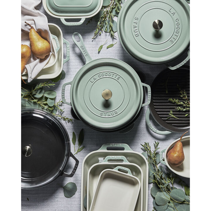 Stoneware, 3-pc, Rectangular Baking Dish Set, eucalyptus, large 2