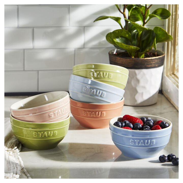 Stoneware, 4.5-inch / 6-pc, Bowl set macaron, mixed colors, large 2