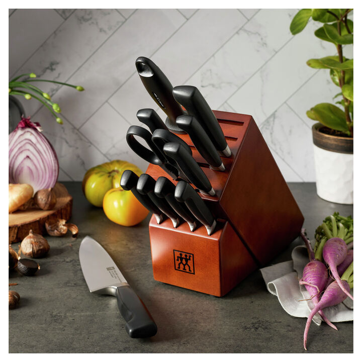 Four Star, 12-pc, Knife block set, walnut, large 2