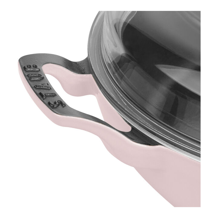 Cast Iron, 3.5 qt, Braiser With Glass Lid, Pink Peony, large 3