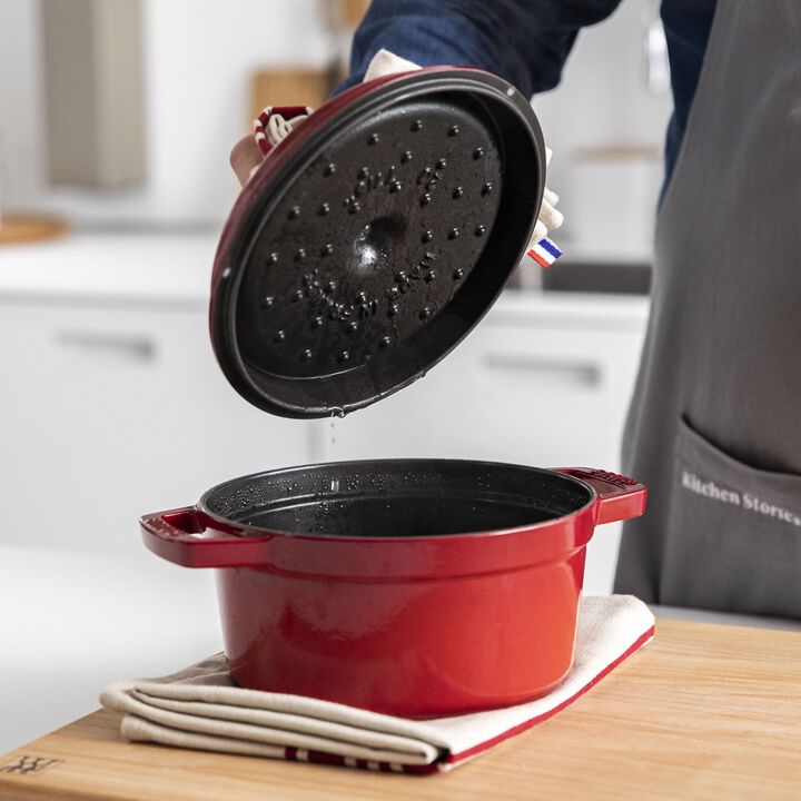 Cast Iron, 4 qt, Round, Dutch Oven, Cherry, large 4