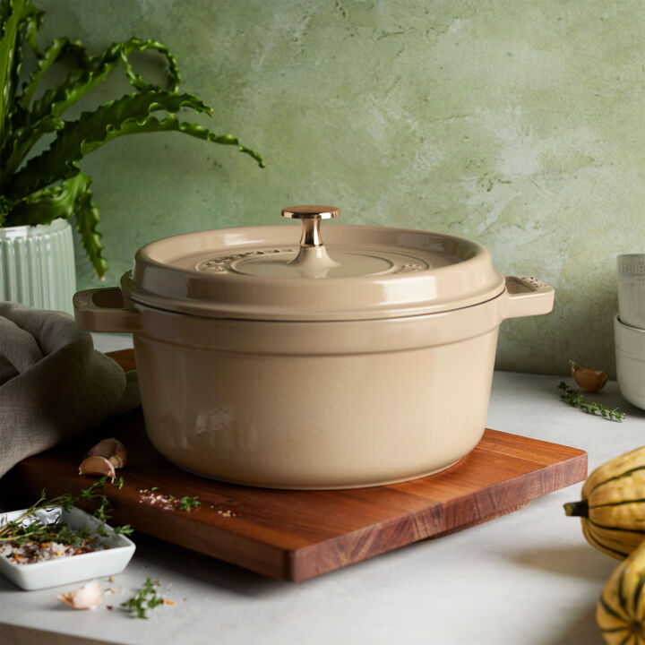 La Cocotte, 4 qt, Round, Cocotte, Sesame, large 2
