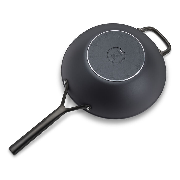 Milano, 12-inch, Aluminum, Wok With Glass Lid, Black Matte, large 4